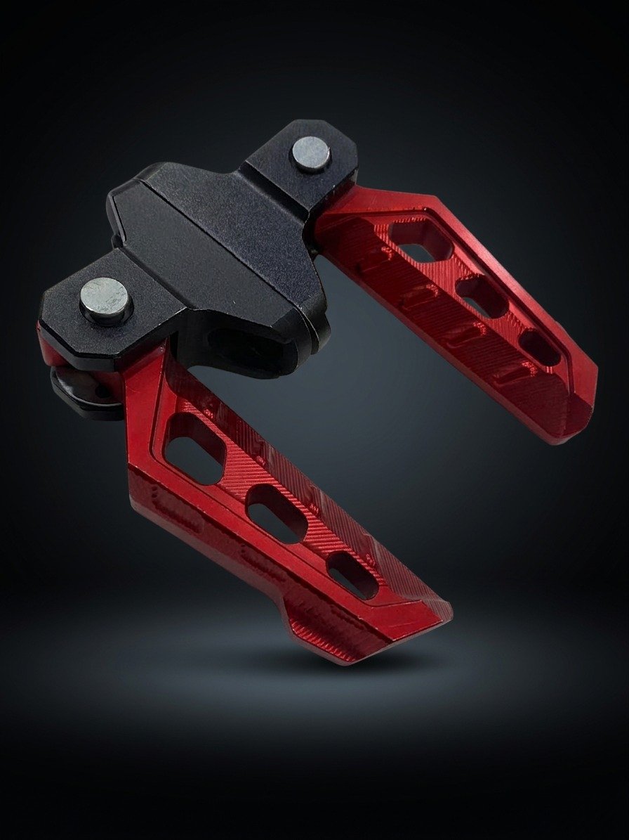 CNC Aluminum Foldable Motorcycle Footrest Red CNC aluminum foldable motorcycle footrest red anti slip universal foot peg