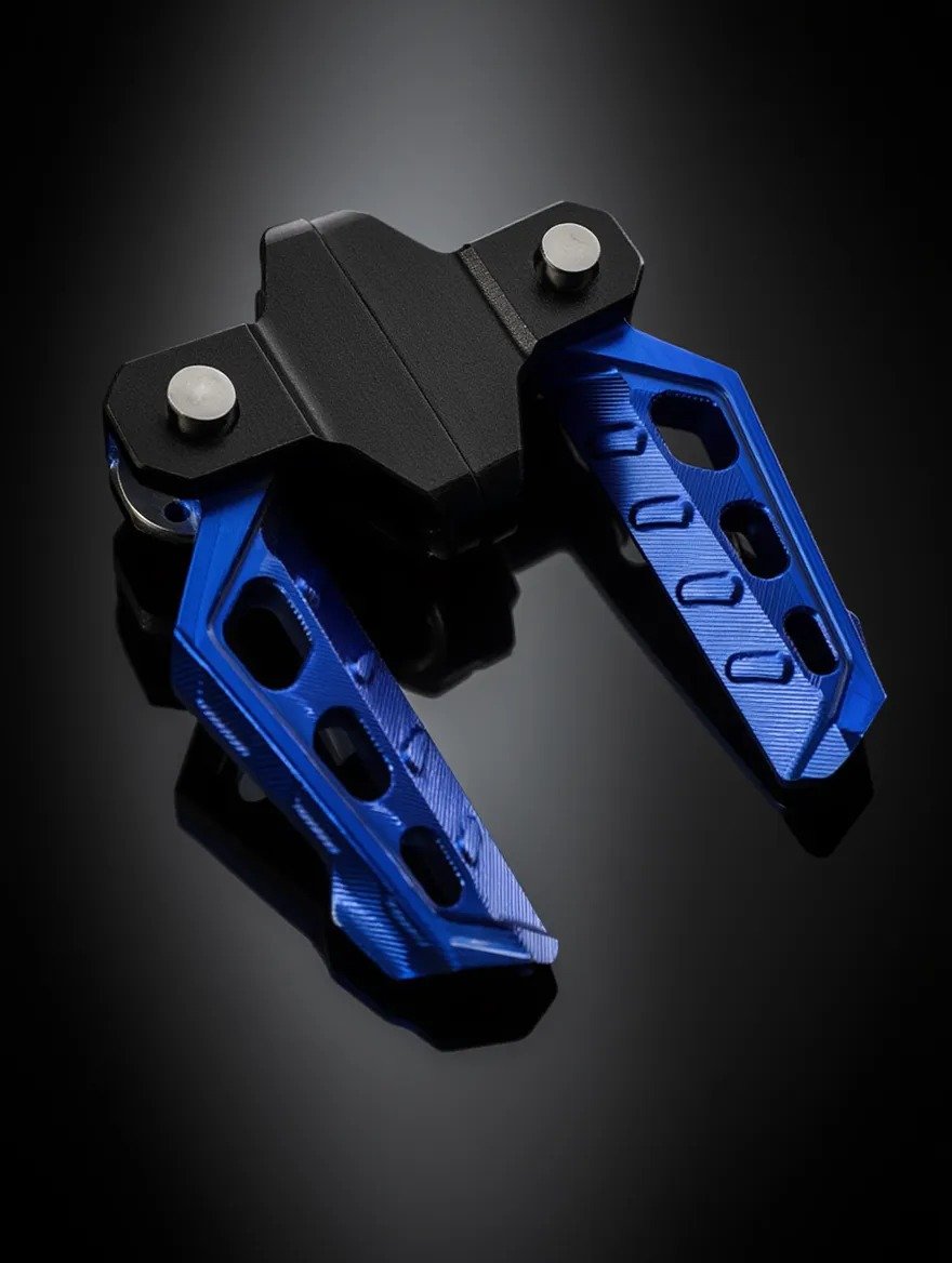 CNC Aluminum Foldable Motorcycle Footrest Blue CNC aluminum foldable motorcycle footrest blue anti slip universal foot peg