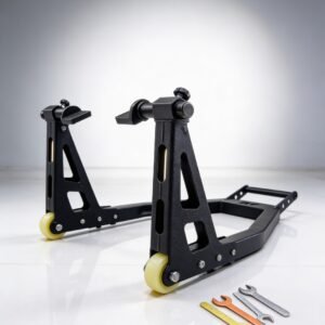 motorcycle front paddock stand heavy duty fork stand with wheels universal fit